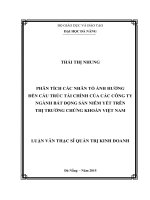 Luận văn thạc sĩ phân tích các nhân tố ảnh hưởng đến cấu trúc tài chính của các công ty ngành bất động sản niêm yết trên thị trường chứng khoán việt nam
