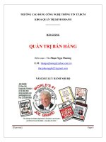 Bài giảng quản trị bán hàng  phần 1   ths  phạm ngọc phương