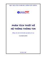 PHÂN TÍCH THIẾT kế hệ THỐNG THÔNG TIN