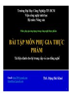 Bài tập môn phụ gia thực phẩm 