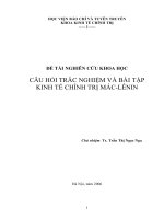 ĐỀ tài NGHIÊN cứu KHOA học câu hỏi TRẮC NGHIỆM và bài tập KINH tế CHÍNH TRỊ mác LÊNIN  