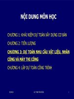 Bài giảng lập dự toán xây dựng  chương 3   GV  phạm văn dũng