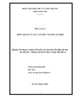 Xây dựng và phát triển nền văn hoá tiên tiến đậm đà bản sắc dân tộc   những vấn đề lý luận và thực tiễn đặt ra