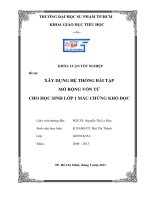 XÂY DỰNG hệ THỐNG bài tập mở RỘNG vốn từ CHO học SINH lớp 1 mắc CHỨNG KHÓ đọc 