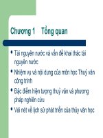 Bài giảng thủy văn công trình  chương 1 (tt)