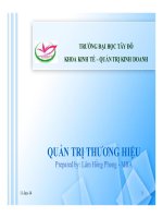 Bài giảng quản trị thương hiệu  chương 4   lâm hồng phong, MBA