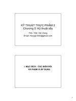 Bài giảng kỹ thuật thực phẩm 2   chương 5  kỹ thuật sấy   ths  trần văn hùng