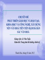 PHÁT TRIỂN GIÁO dục và đào tạo, KHOA học và CÔNG NGHỆ, xây DỰNG nền văn HOÁ TIÊN TIẾN đậm đà bản sắc văn HOÁ  