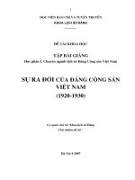 SỰ RA đời của ĐẢNG CỘNG sản VIỆT NAM 