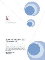 Tài liệu quản trị thương hiệu  chương 3   ths  đặng đình trạm