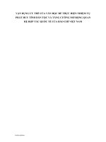 VẬN DỤNG ưu THẾ của văn học để THỰC HIỆN NHIỆM vụ PHÁT HUY TÍNH dân tộc và TĂNG CƯỜNG mở RỘNG QUAN hệ hợp tác QUỐC tế của báo CHÍ VIỆT NAM 