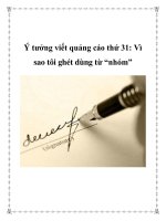 Ý tưởng viết quảng cáo thứ 31  vì sao tôi ghét dùng từ nhóm 