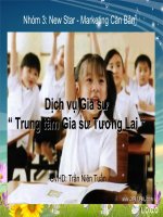 Bài thuyết trình marketing căn bản  dịch vụ gia sư trung tâm gia sư tương lai   GVHD  trần niên tuấn