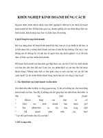 Khởi nghiệp kinh doanh đúng cách 