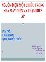 NGUỒN một CHIỀU TRONG NHÀ máy điện và TRẠM BIẾN áp