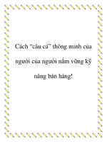 Cách câu cá thông minh của người của người nắm vững kỹ năng bán hàng 