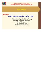 Bài giảng thủy lực và máy thủy lực   GV  nguyễn đăng phóng