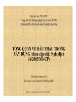 TỔNG QUAN về đấu THẦU TRONG xây DỰNG (chưa cập nhật nghị định 16 2005 nđ CP)