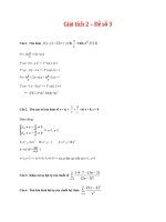 Giải tích 2 đề số 3 