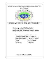 báo cáo thực tập tốt nghiệp chuyên ngành chế biến món ăn tại khách sạn phượng hoàng năm 2015  