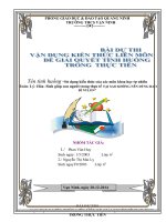 Sử dụng kiến thức của các môn khoa học tự nhiên toán  lý  hóa  sinh giúp con người trong thực tế