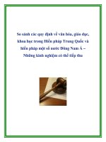 So sánh các quy định về văn hóa, giáo dục, khoa học trong hiến pháp trung quốc và hiến pháp một số nước đông nam á những