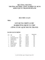 Bìa tiểu luận marketing dịch vụ đề tài xây dựng chiến lược marketing dịch vụ cho công ty du lịch young travel 