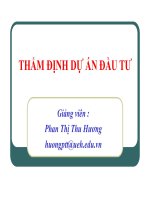 Bài giảng thẩm định dự án đầu tư   GV  phan thị thu hương