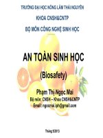 Bài giảng an toàn sinh học  chương 1   phạm thị ngọc mai