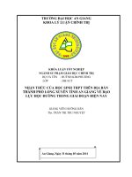 Nhận thức của học sinh trung học phổ thông trên địa bàn thành phố long xuyên tỉnh an giang về bạo lực học đường trong giai đoạn hiện nay 