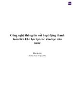 Tài liệu công nghệ thông tin với hoạt động thanh toán liên kho bạc tại các kho bạc nhà nước   đh kinh tế quốc dâ