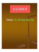 Bài giảng luật kinh tế   ths  trần huỳnh thanh nghị