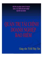 Bài giảng quản trị tài chính doanh nghiệp bảo hiểm  chương 2   TS hồ thủy tiên