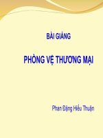 Bài giảng luật thương mại quốc tế  phòng vệ thương mại   phan đặng hiếu thuận