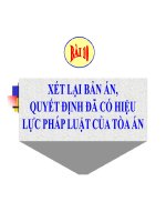 Bài giảng tố tụng hình sự   bài 2  xét lại bản án, quyết định đã có hiệu lực pháp luật của tòa án
