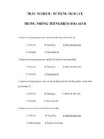 TRẮC NGHIỆM   sử DỤNG DỤNG cụ TRONG PHÒNG THÍ NGHIỆM hóa SINH 