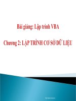 Lập trình VBA   lập trình cơ sở dữ liệu