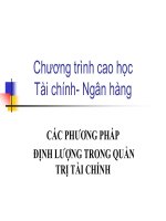 Bài giảng các phương pháp định lượng trong quản trị tài chính  chương 5