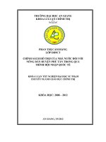 Chính sách hỗ trợ của nhà nước đối với nông dân huyện phú tân trong quá trình hội nhập quốc tế 