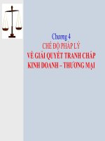 CHẾ độ PHÁP lý về GIẢI QUYẾT TRANH CHẤP KINH DOANH THƯƠNG mại
