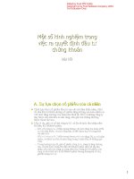 Một số kinh nghiệm trong việc ra quyết định đầu tư chứng khoán  bài kết 