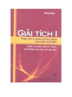 Giáo trình giải tích i  phần 1   trần bình