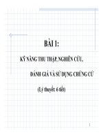 Bài giảng kỹ năng thu thập, nghiên cứu, đánh giá và sử dụng chứng cứ