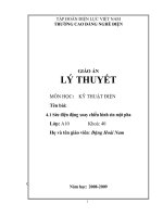Giáo án lý thuyết  kỹ thuật điện   bài sức điện động xoay chiều hình sin một pha   GV  đặng hoài nam 