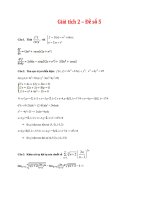 Giải tích 2 đề số 5 