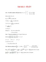 Giải tích 2 đề số 9 
