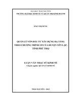 Quản lý vốn đầu tư xây dựng hạ tầng theo chương trình 135 của huyện yên lập, tỉnh phú thọ