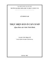 Thực hiện dân chủ cấp cơ sở hiện nay (qua khảo sát ở tỉnh ninh bình)