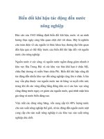 Biến đổi khí hậu tác động đến nước nông nghiệp 