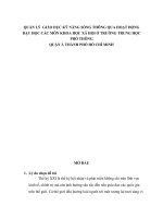 Quản lý  giáo dục kỹ năng sống thông qua hoạt động dạy học các môn khoa học xã hội ở trường trung học phổ thông Quận 3, thành phố Hồ Chí Minh